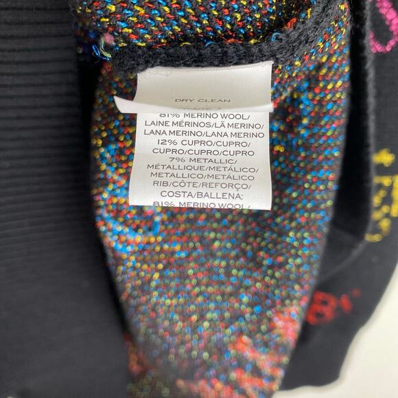 Marc Jacobs x New York Magazine Sweater Size XS Black Rainbow Metallic Wool RARE - Picture 11 of 14